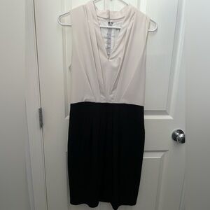 H&M Black and Cream Midi Dress
